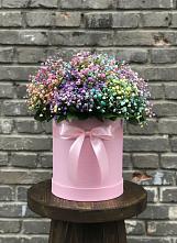 Цветочная композиция из Гипсофила и Розы в шляпной коробке в Седкыркещ