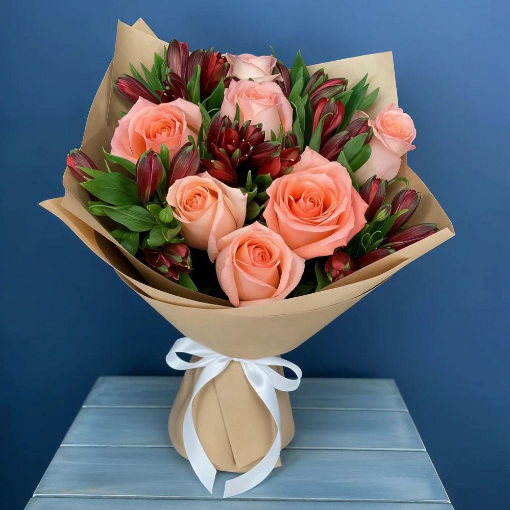 Букет цветов из: Розы и Альстромерии в Седкыркещ