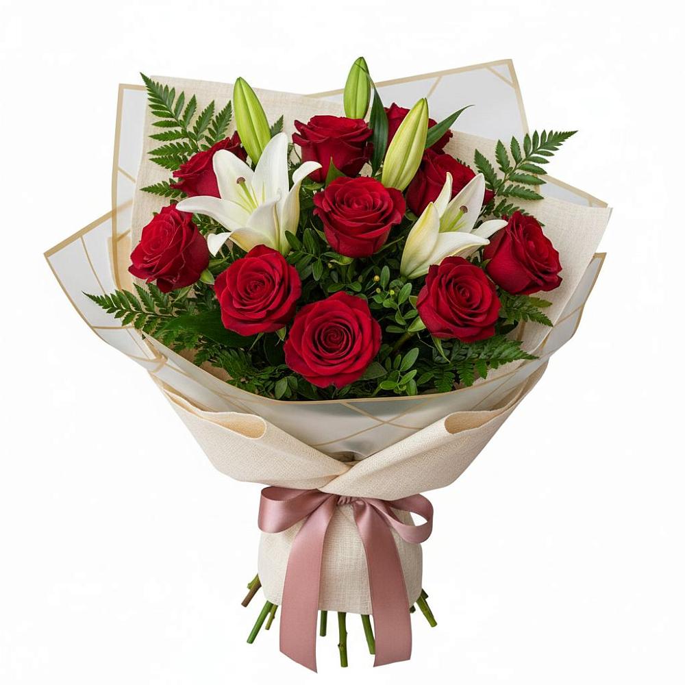 Букет цветов из: Лилии и Розы в Седкыркещ