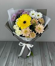 Букет цветов из:  Розы, Герберы и Хризантемы в Седкыркещ