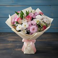 Букет цветов из:  Хризантемы, Альстромерии и Розы в Седкыркещ