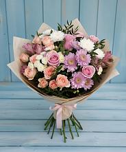 Букет цветов из:  Хризантемы, Розы и Альстромерии в Седкыркещ