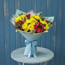 Букет цветов из:  Альстромерии и Хризантемы в Седкыркещ